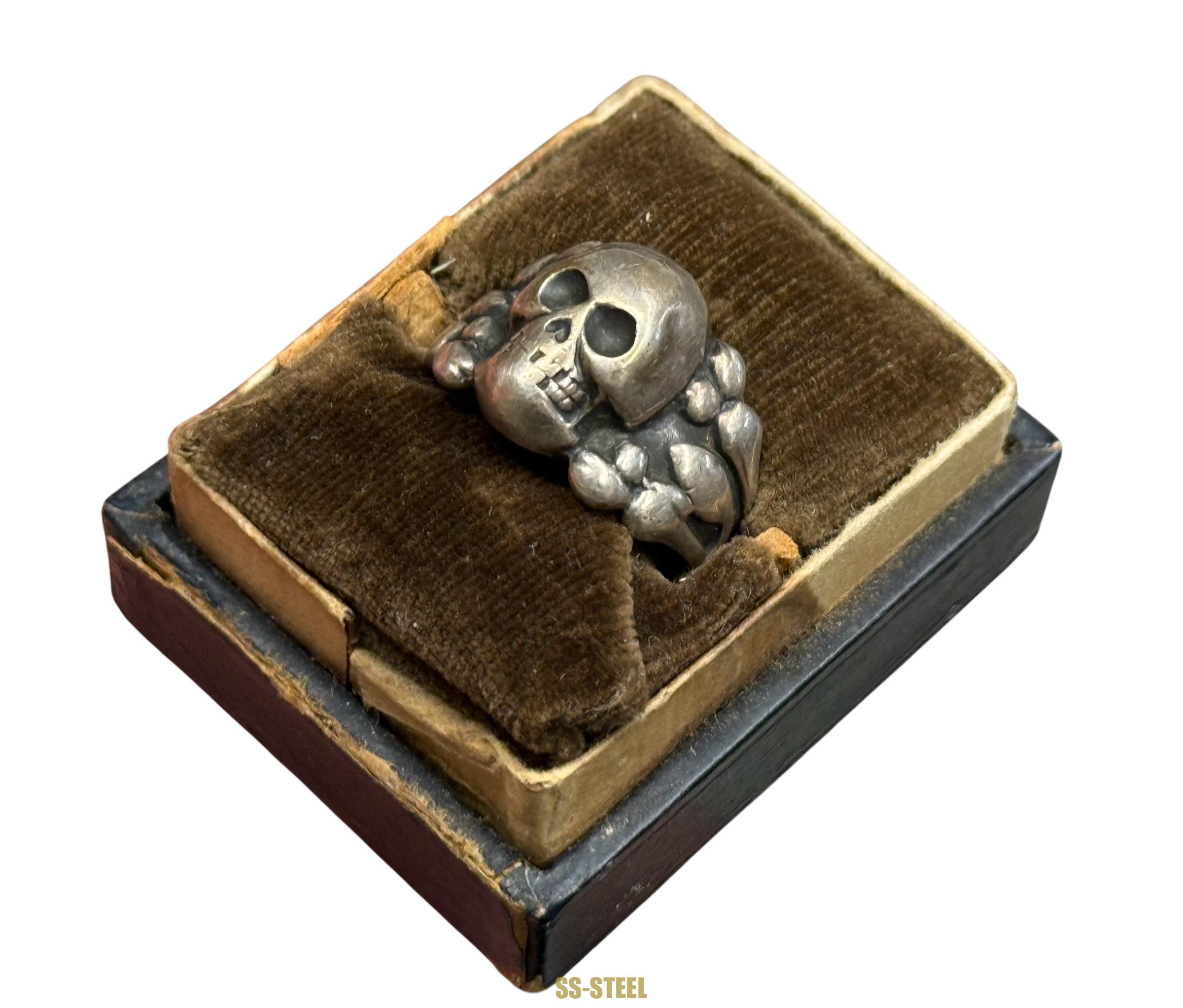 WWII Totenkopf Skull Canteen Ring — image 3