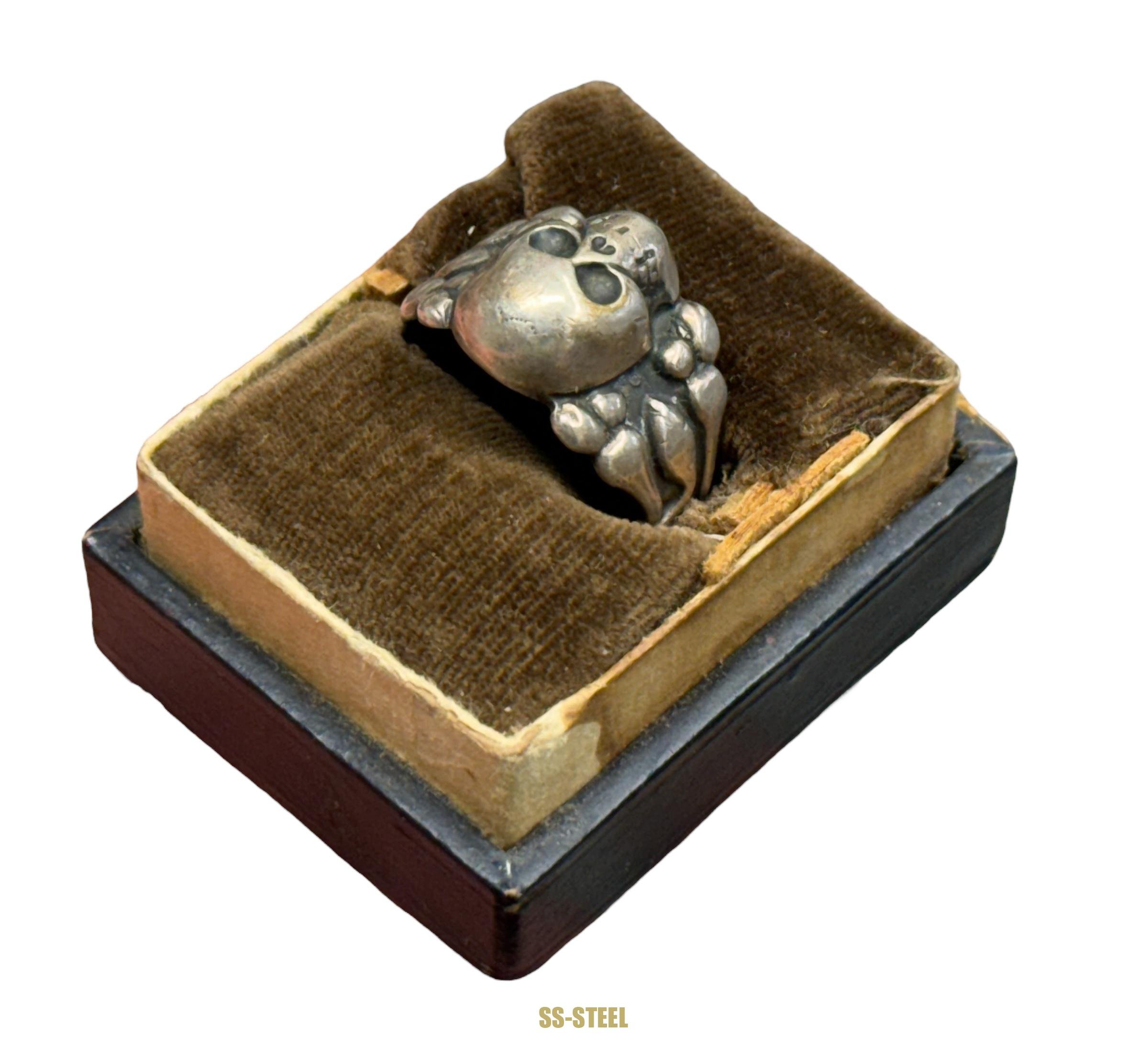 WWII Totenkopf Skull Canteen Ring — image 5