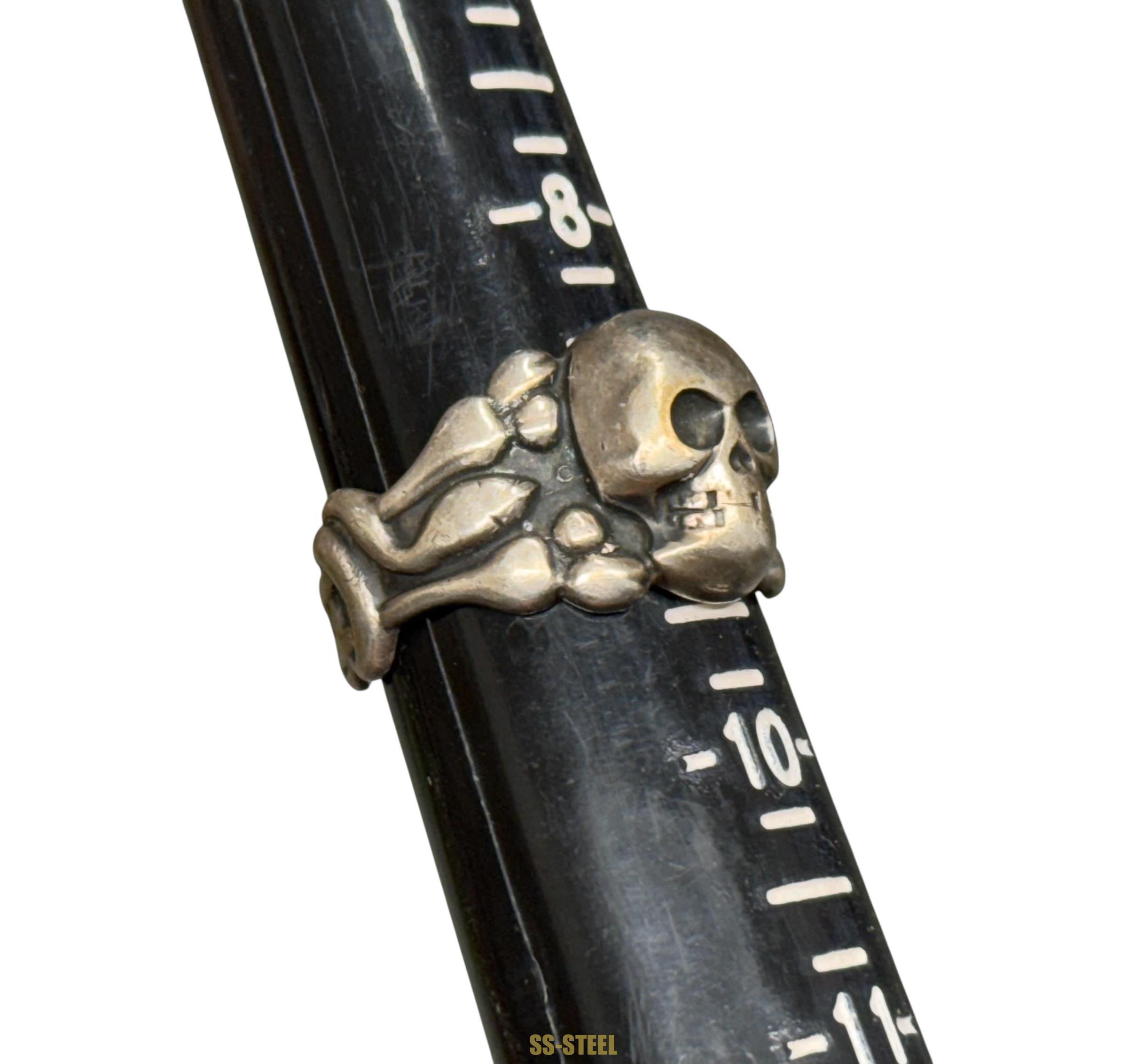 WWII Totenkopf Skull Canteen Ring — image 8