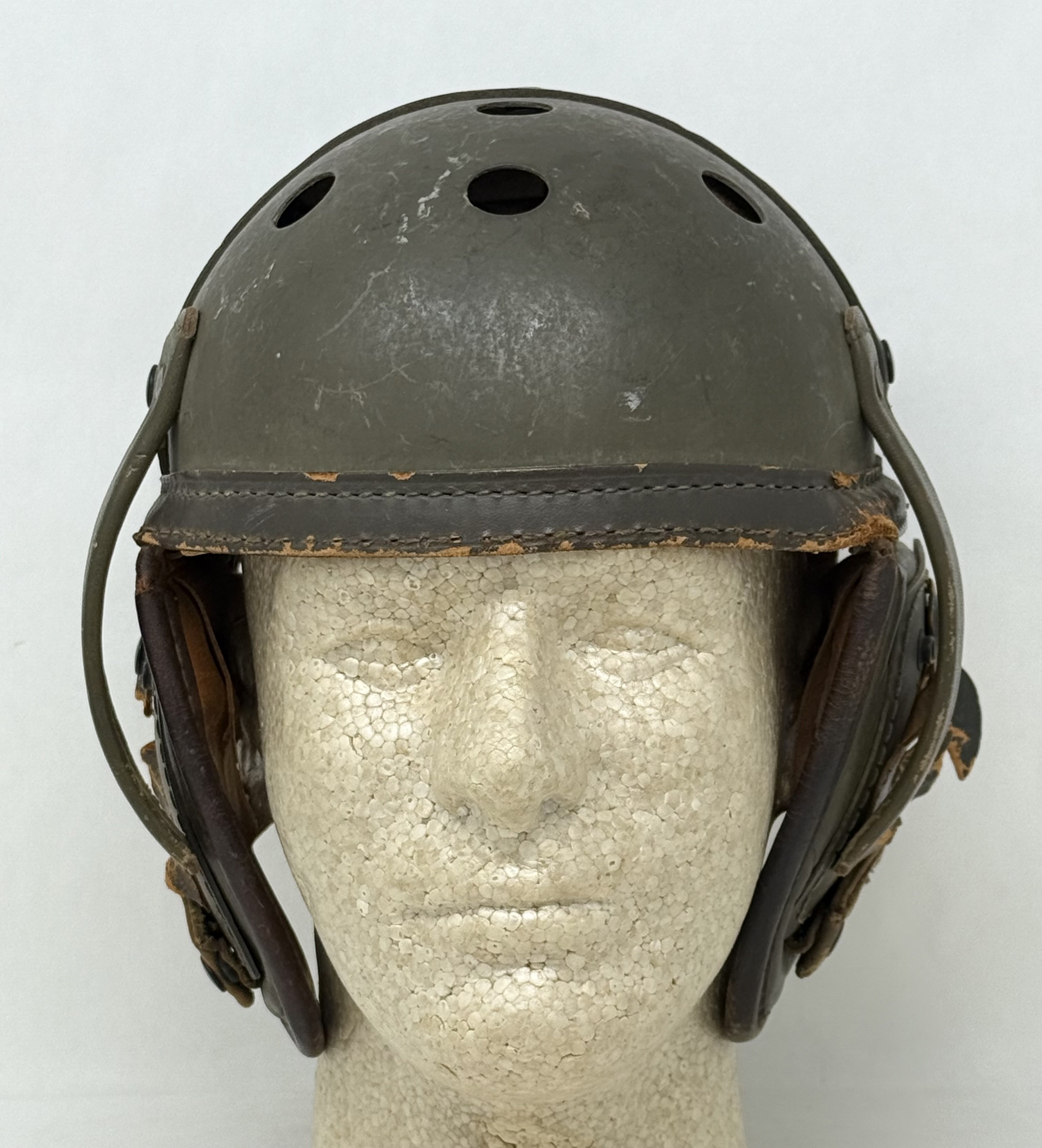 WWII US M38 Tanker Helmet by Sears Saddlery Co. — image 3