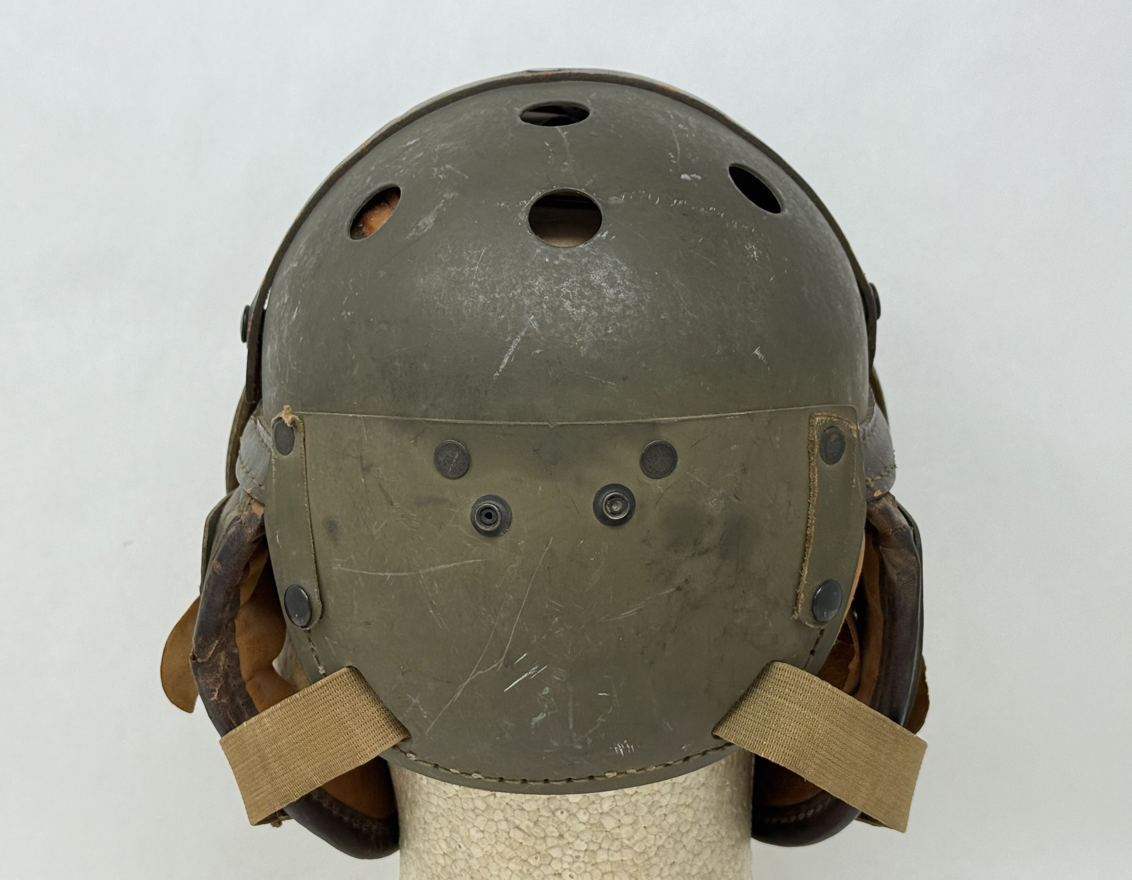 WWII US M38 Tanker Helmet by Sears Saddlery Co. — image 6