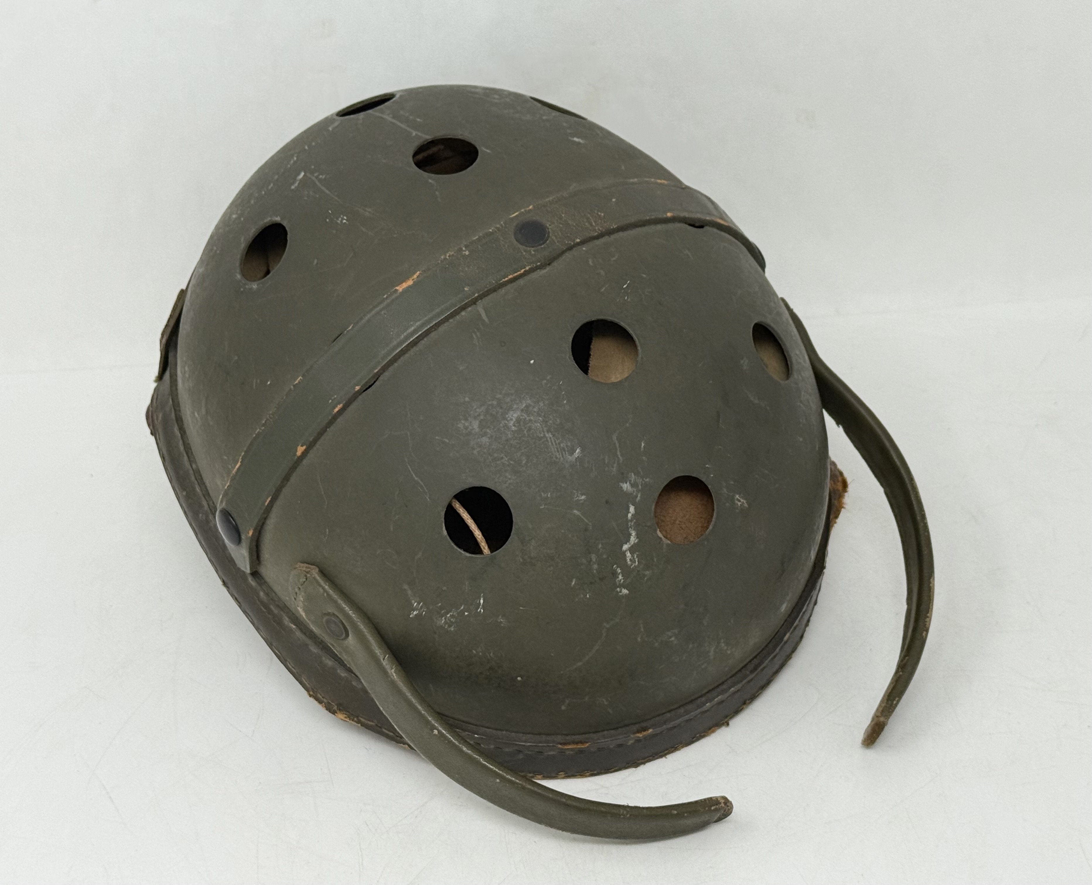 WWII US M38 Tanker Helmet by Sears Saddlery Co. — image 7