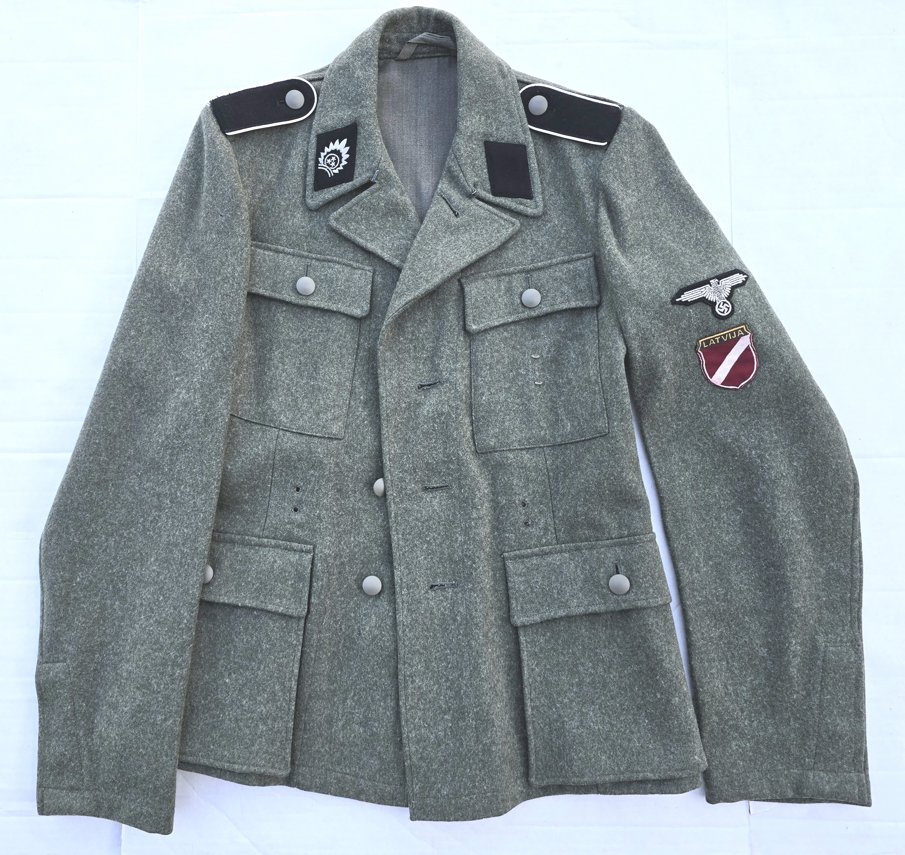 Likely Re-badged Waffen-SS M43 Tunic- Latvian Freiwillege — image 2