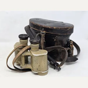 German WWII Tropical Tan Camouflage Binoculars, Vet Bringback