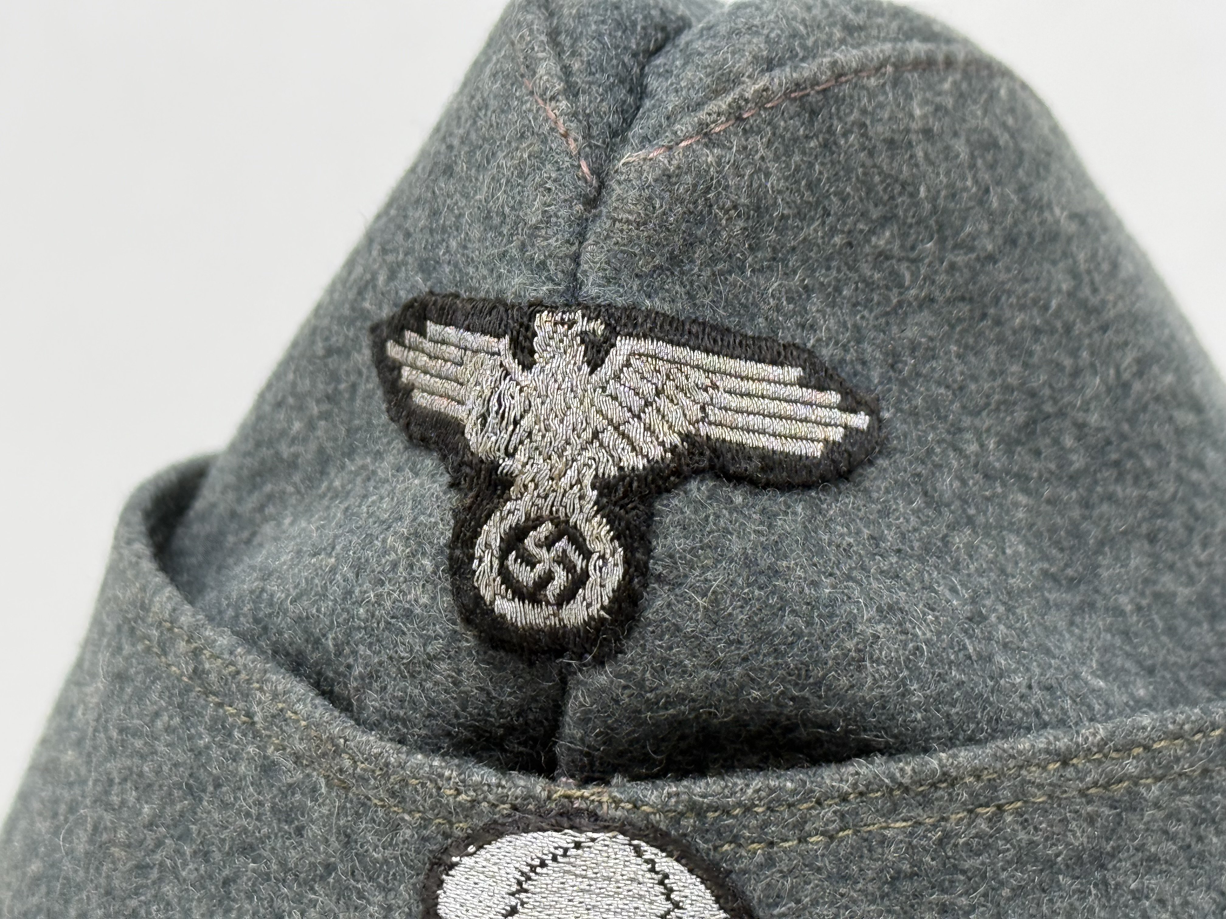 SS NCO or Officer M40 Schiffchen Cap -Flatwire — image 16