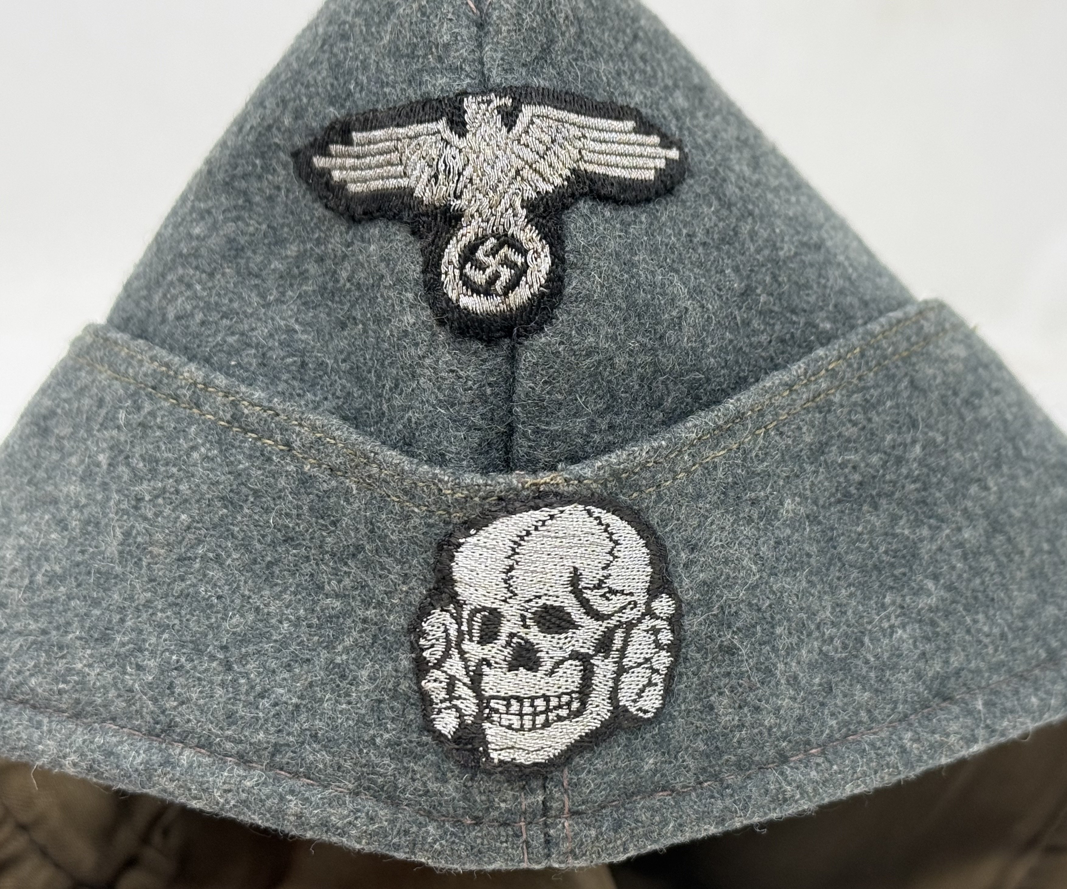 SS NCO or Officer M40 Schiffchen Cap -Flatwire — image 19