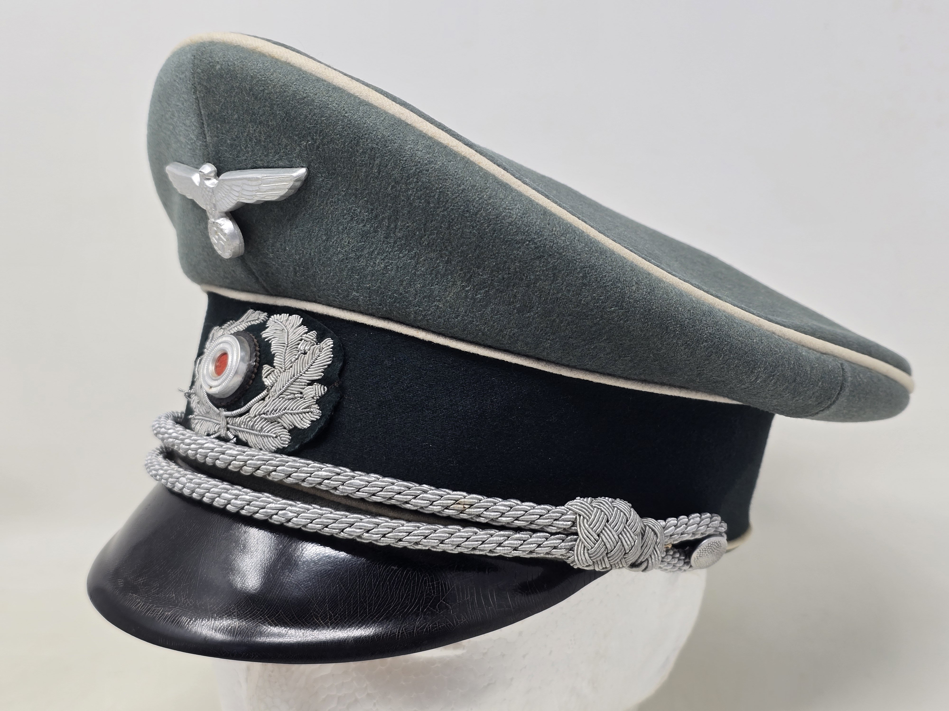 Fine Heer Officer's Visor Cap, 'Erel Privat' — image 6