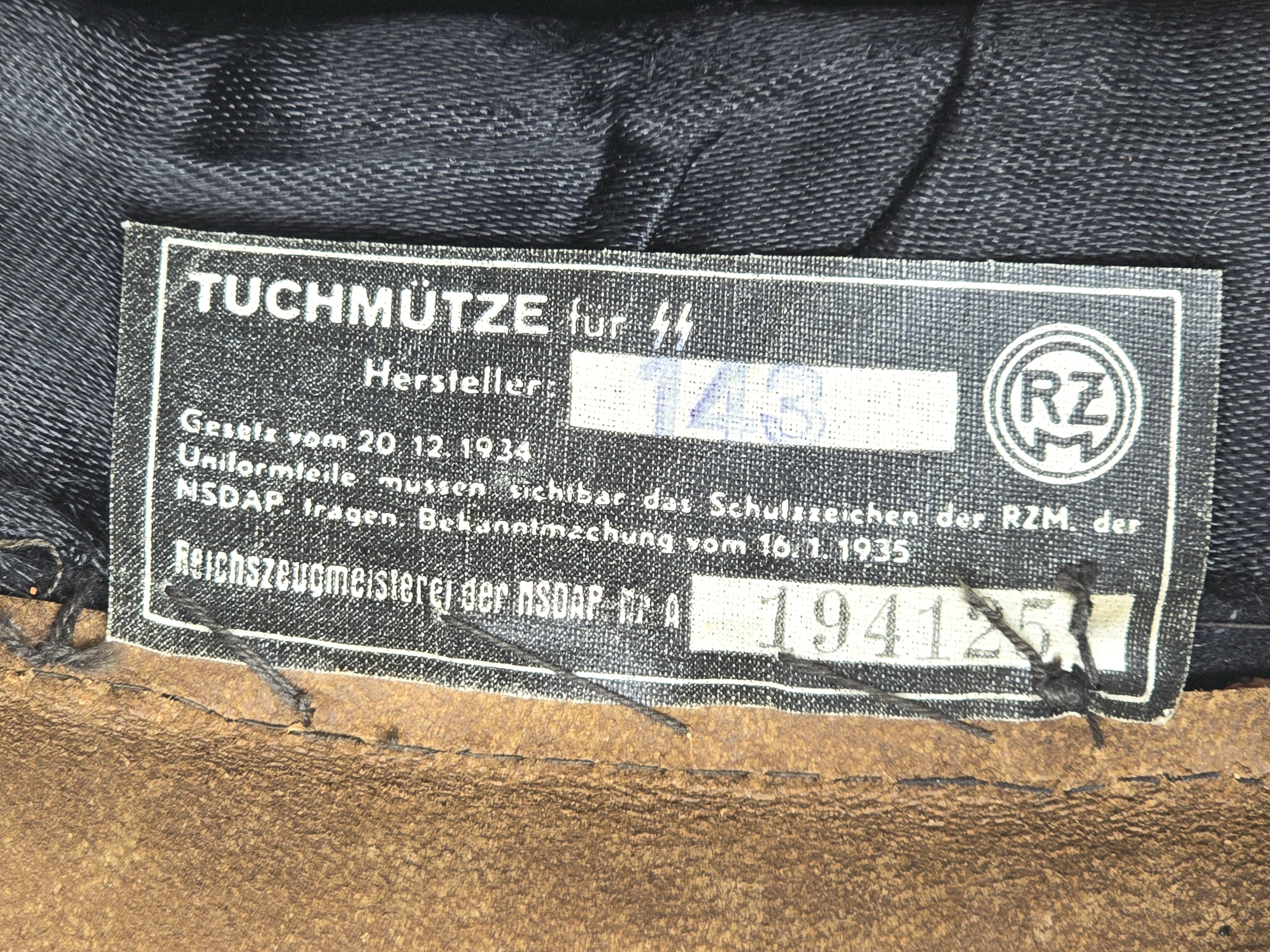 Beautiful Allgemeine-SS Officer's Visor Cap, Named — image 11