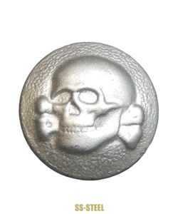 SS-VT Schiffchen Skull Button, Nickel, 63 Marked