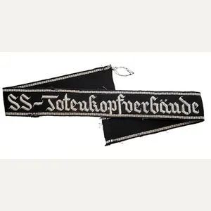 Incredibly Rare SS-Totenkopfverbände Cufftitle, Service Worn