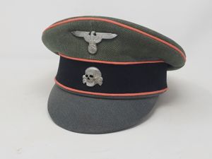Incredibly Rare SS Panzer Officer's Cloth Billed Crusher Cap