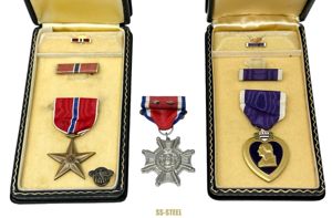 WWII US Medal Named Grouping Purple Heart Bronze Star CSC