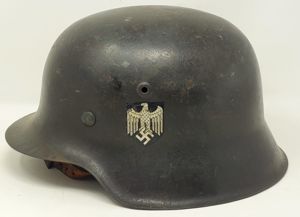 Sharp, Service Used Heer M42 Single Decal Helmet