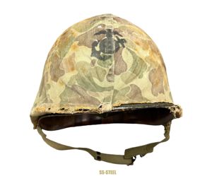 WW2 Marine 3rd Pattern Camo Cover w/ Korea War EGA …