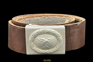 Luftwaffe Buckle with Brown Leather Belt