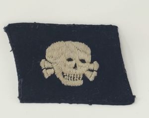 Excellent, Uniform-Removed Waffen-SS Totenkopf Collar Tab