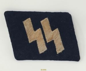 Waffen-SS Enlisted Runic Tab, Service Worn