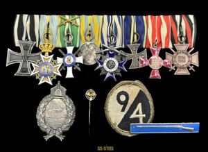 Imperial German (Prussian) Pilot's Badge and Medal Bar