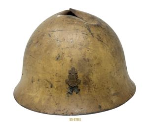 Imperial Japanese Naval Landing Forces Helmet -Battle Damaged