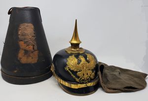 Prussian Infantry Line Officer's Pikelhaube, W/ Cover and Box