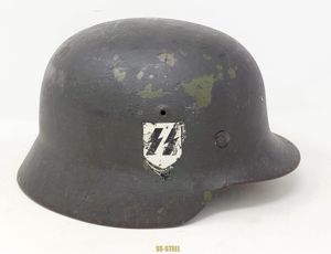 Stunning, Service Used Waffen-SS M35 Helmet