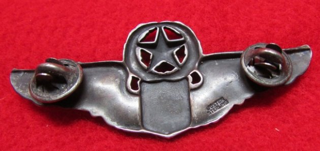  US Post WWII USAF Command Pilot Wings, Clutchback, Josten Mfg, Sterling — image 3