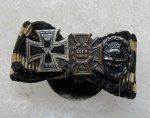 German WWI 3-Place Lapel Button Ribbon Bar, EK2, Hindenburg & …