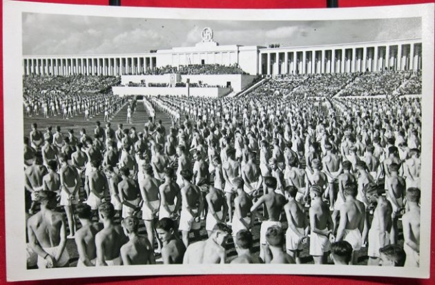  German WWII Postcard, 1938 Reichsparteitag, Zeppelin Field Youth — image 2