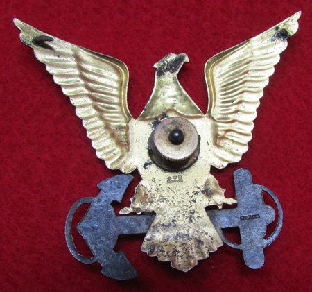  US WWII Era Coast Guard Officers Hat Insignia, Double Sterling Marked — image 3