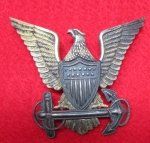 US WWII Era Coast Guard Officers Hat Insignia, Double Sterling …