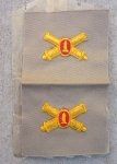 US WWII Army Officer Coastal Artillery Cloth Collar Insignia, Tan …