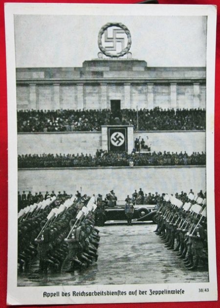  German WWII Postcard, 1938 Reichsparteitag, Zeppelin Field — image 2