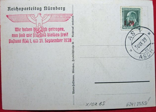  German WWII Postcard, 1938 Reichsparteitag, Zeppelin Field — image 3