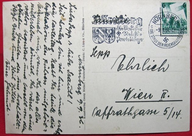  German WWII Postcard, 1936 Reichsparteitag Nurnberg — image 3