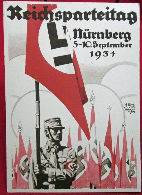  German WWII Postcard, 1934 Reichsparteitag, SA-Mann — image 2