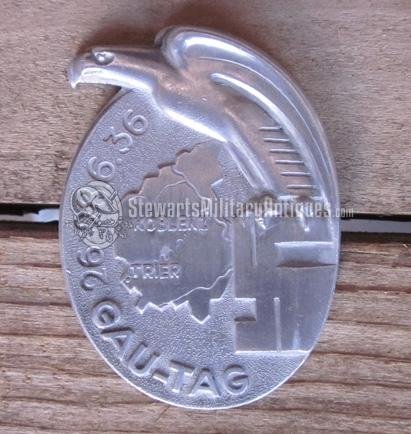  German WWII, Koblenz-Trier Gautag Tinnie, 1936 — image 2