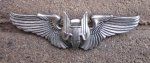 US WWII USAAF Aerial Gunner Wings, Applied Winged Bullet, Pinback
