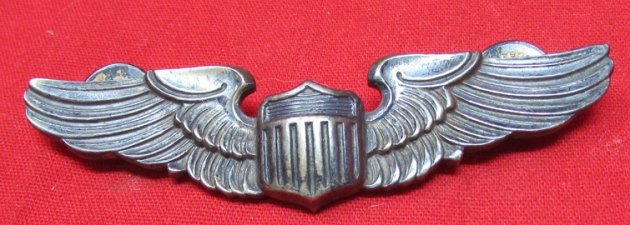  US WWII USAAF 3 Inch Pilot Wings, Amico, Sterling, Clutchback — image 2