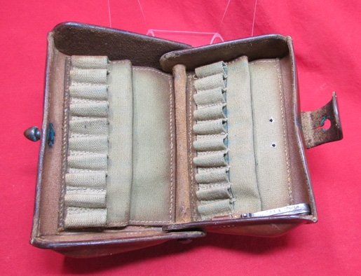  US Pre WWI, .30 Caliber, Brown Leather Mckeever Pattern Cartridge Box & Tool, 1908 — image 4