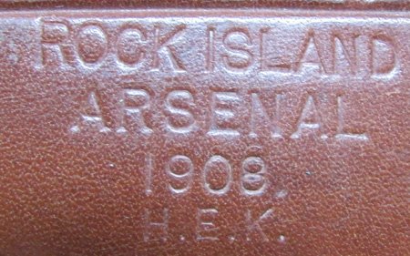  US Pre WWI, .30 Caliber, Brown Leather Mckeever Pattern Cartridge Box & Tool, 1908 — image 5