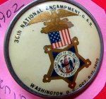 US Post Civil War 36th National Encampment Souvenir Badge