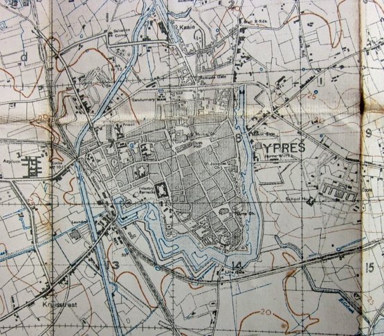  British WWI Trenh Map Belgium, Ypres Sector 1917 — image 5