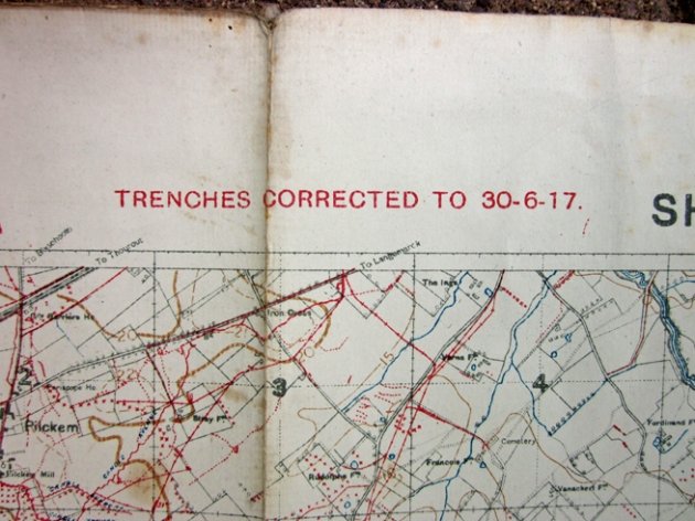  British WWI Trenh Map Belgium, Ypres Sector 1917 — image 6