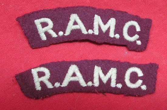  British WWI Royal Army Medical Corps Shoulder Arc's, Pair — image 2