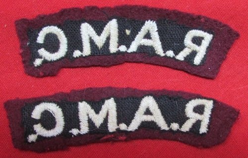  British WWI Royal Army Medical Corps Shoulder Arc's, Pair — image 3