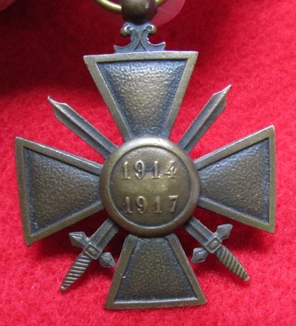  French WWI Croix de Guerre Bravery Medal, 1914/1917 — image 4