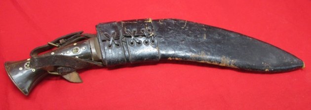  India Made, Nepalese Kukri & Sheath, Horn Grip — image 2