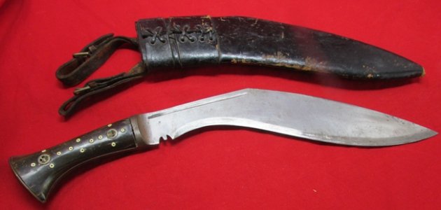  India Made, Nepalese Kukri & Sheath, Horn Grip — image 4