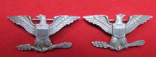  US WWII Era, Army Full Colonel Shoulder Rank, Sterling, Shold-R-Form — image 2