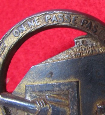  French Pre WWII, Maginot Line Badge, 'They Shall Not Pass' — image 3
